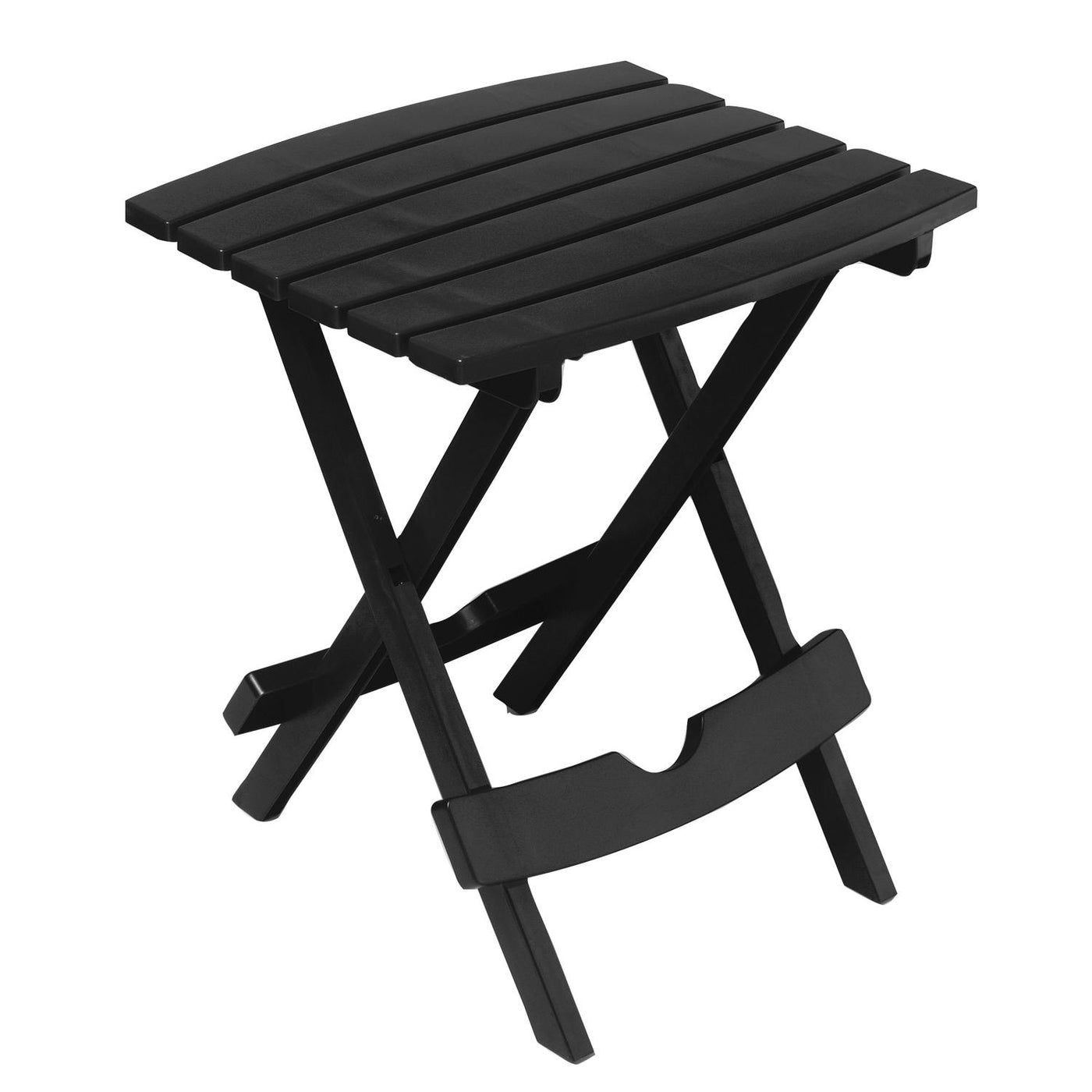 Quik-Fold Black Rectangular Resin Folding Side Table