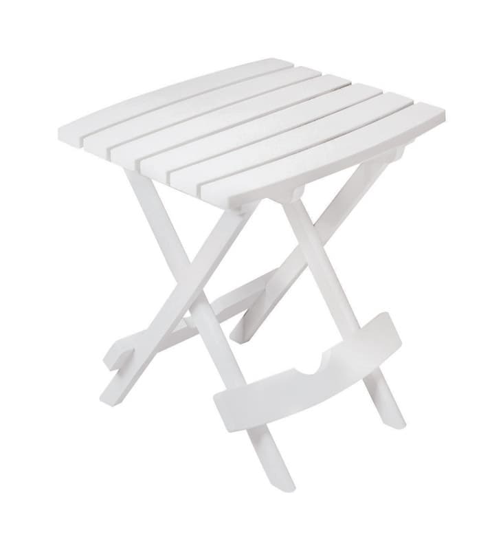 Quik-Fold White Rectangular Resin Folding Side Table