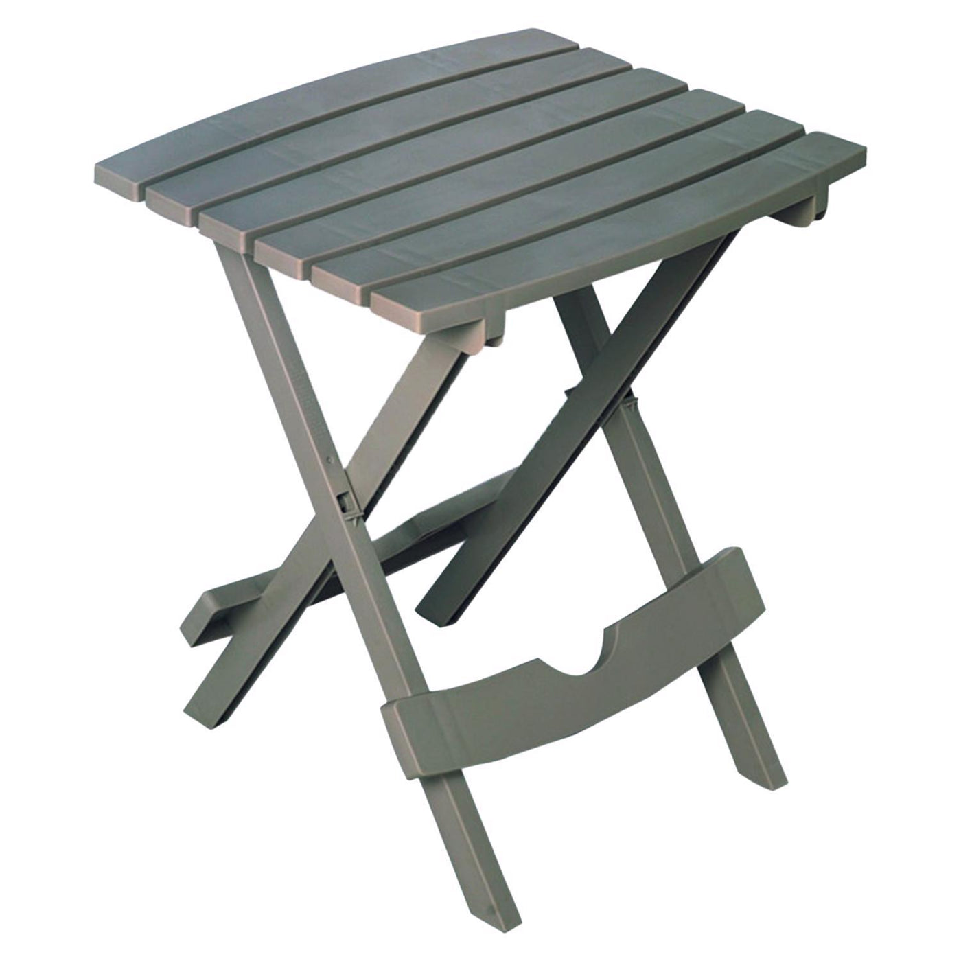 Quik-Fold Gray Rectangular Resin Folding Side Table